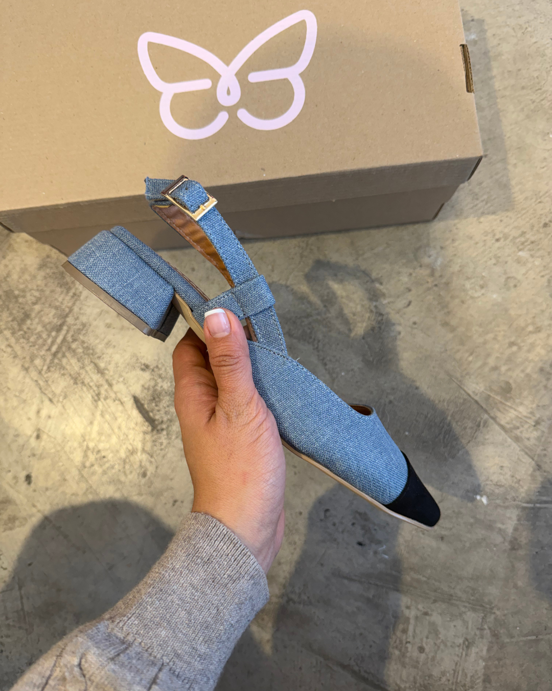 2505R Zapatilla Textil Azul/Durazno Negro