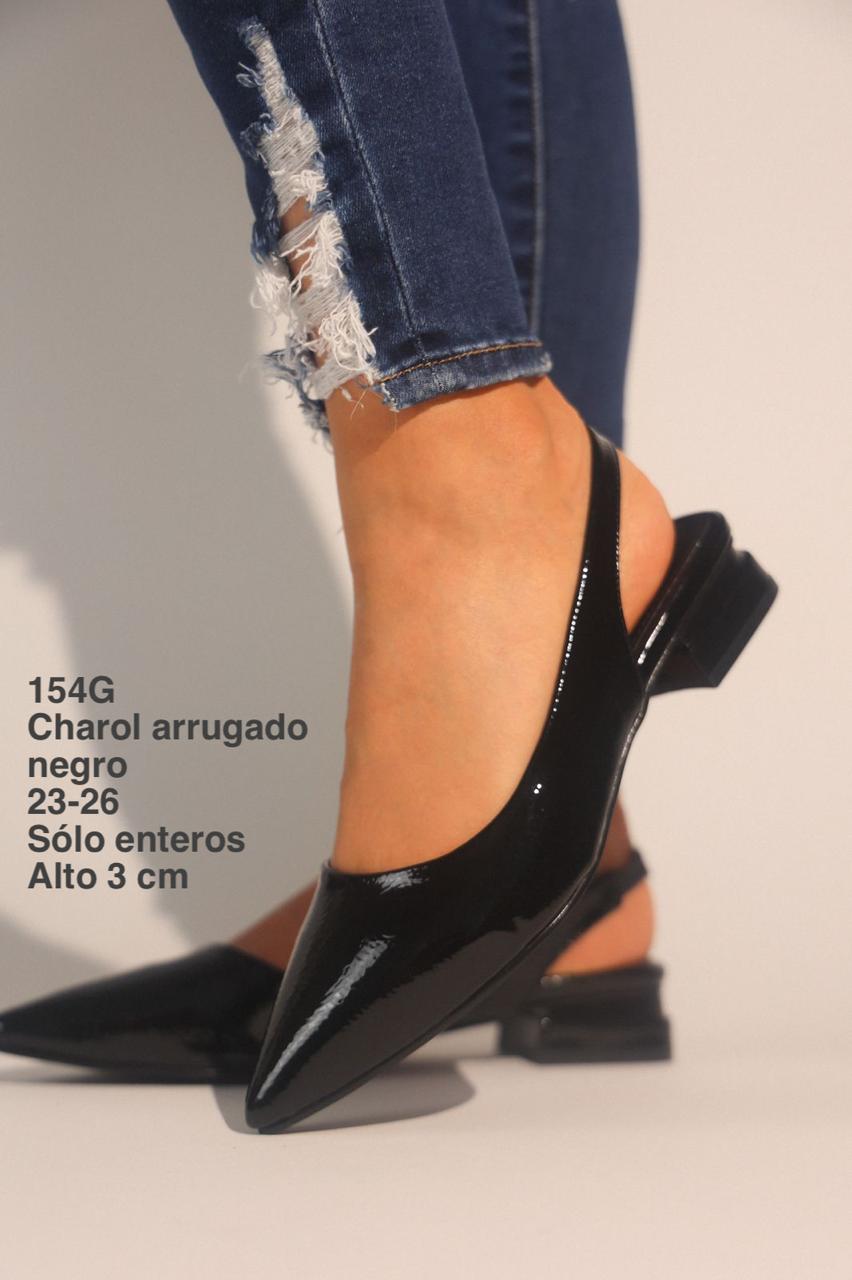 154G Charol Arrugado negro - Mayoreo Calzado Andy2024