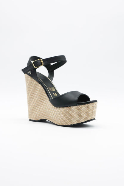 1300L Nairobi Negro/Yute Natural - Mayoreo Calzado Andy2024 SANDALIA sin marca