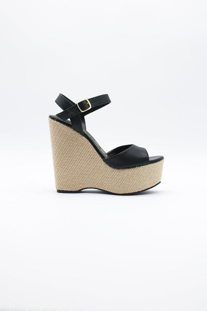 1300L Nairobi Negro/Yute Natural - Mayoreo Calzado Andy2024 SANDALIA sin marca