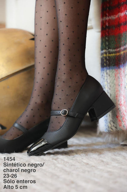 1454 Sintético Negro/Charol Negro - Mayoreo Calzado Andy2024 sin marca ZAPATILLA