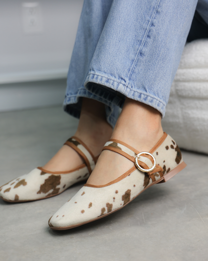 4070 Zapato Casual Sintético Estampado Beige / Café