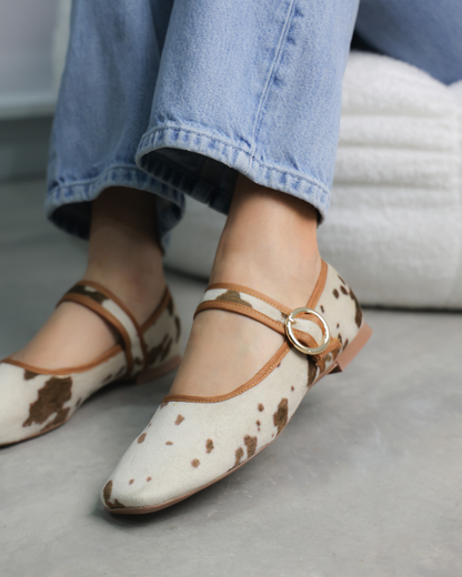 4070 Zapato Casual Sintético Estampado Beige / Café