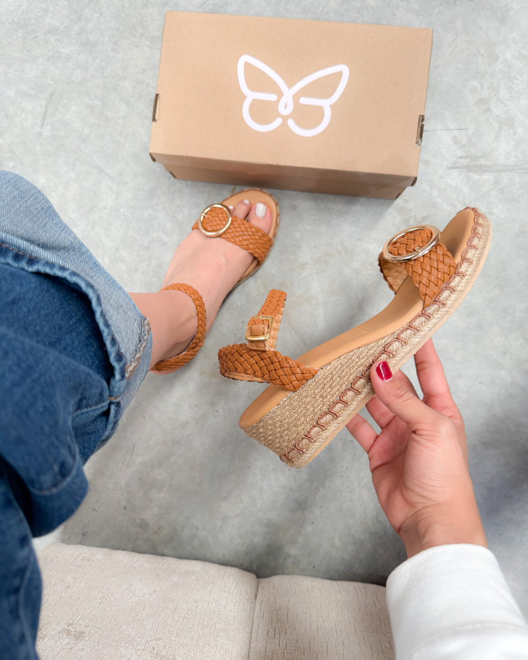 201Y Sandalia Sintético Trenza Tan