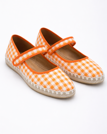 2200R Casual Textil Lona Cuadros Naranja