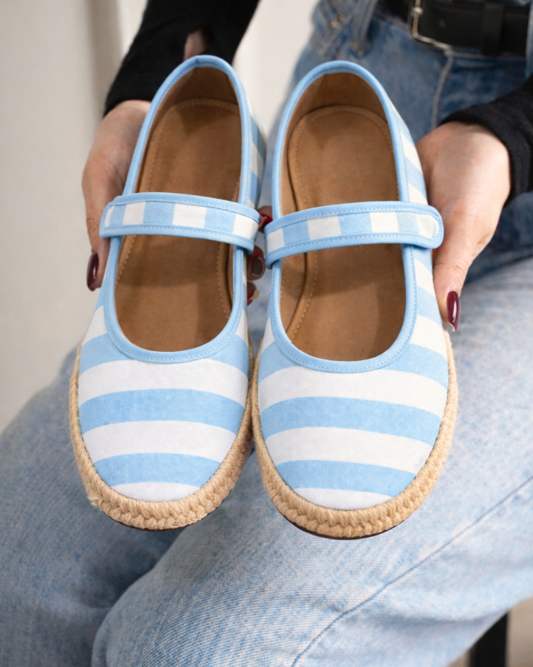 2200R Casual Textil Lona Rayas Azul Cielo