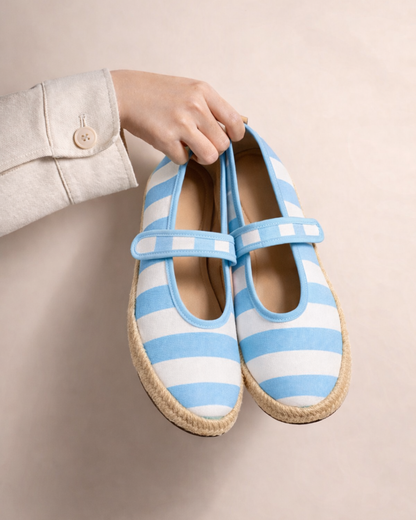 2200R Casual Textil Lona Rayas Azul Cielo