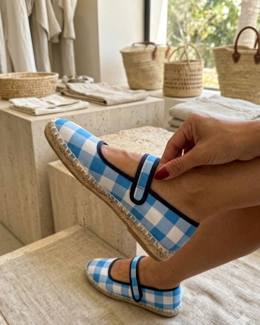 2200R Casual Textil Cuadros Tartán Azul Turquesa