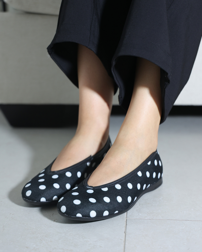 5001R Casual Textil Lunares Vintage Polka Negro/Blanco