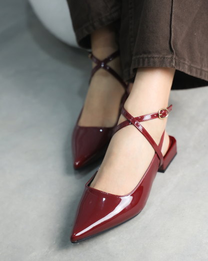 1506L Zapatilla Charol Vino