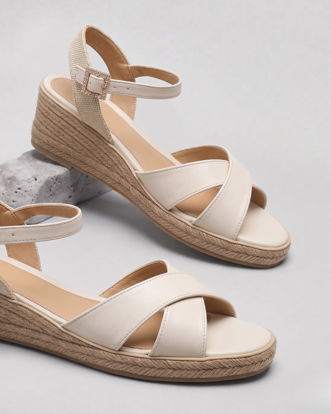 9016 Sandalia Sintético Latte/Arpillera Natural