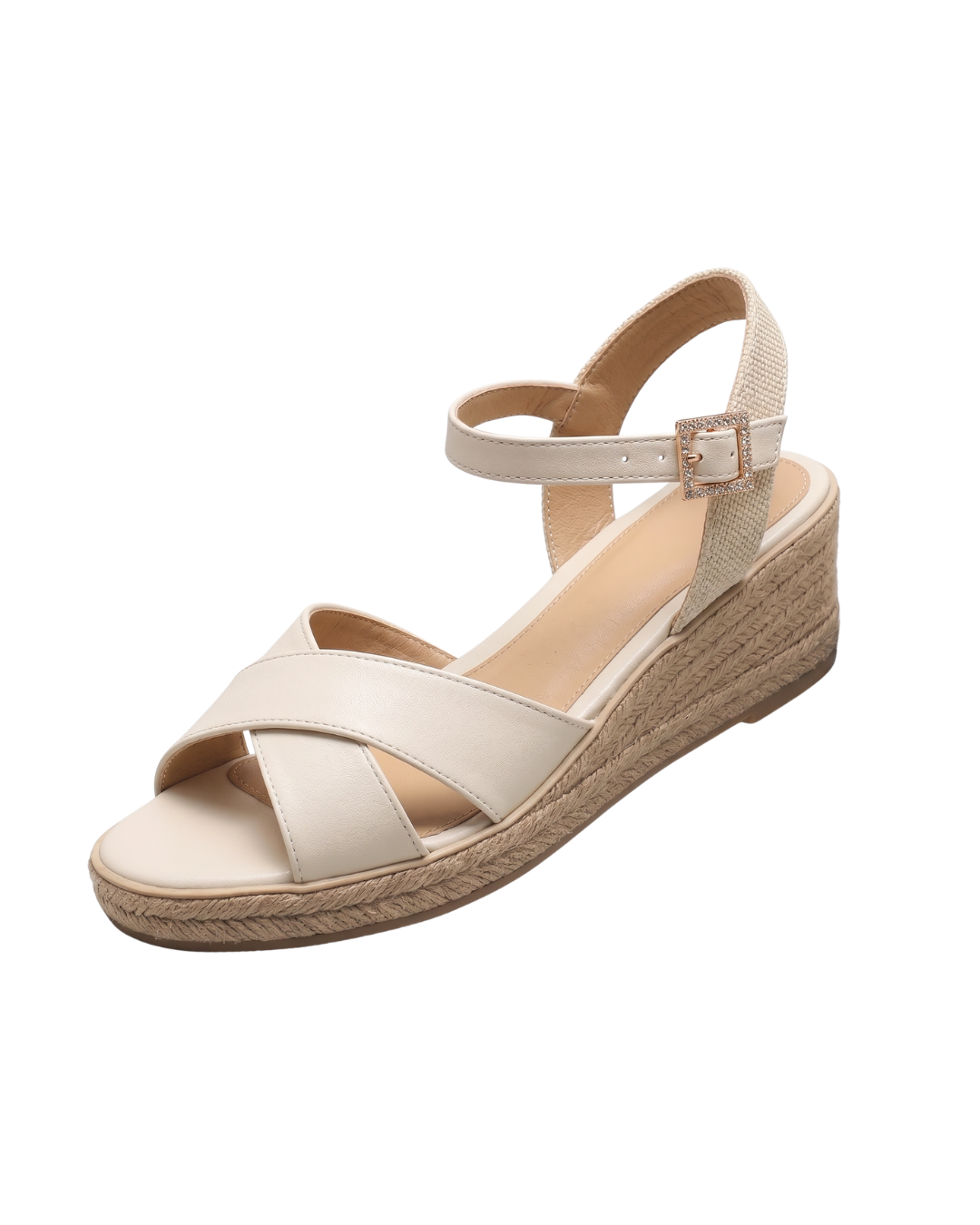 9016 Sandalia Sintético Latte/Arpillera Natural