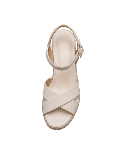 9016 Sandalia Sintético Latte/Arpillera Natural