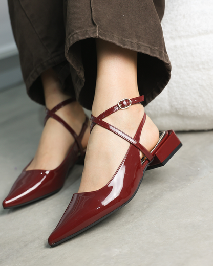 1506L Zapatilla Charol Vino