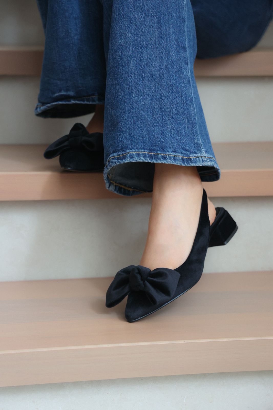 2519R Zapatilla Sintético Terciopelo Negro