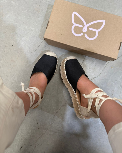 10010 Casual Textil Curri Negro/Arpillera Natural