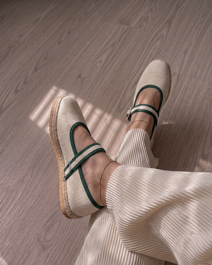 5079R Casual Sintético Arpillera Natural/Verde