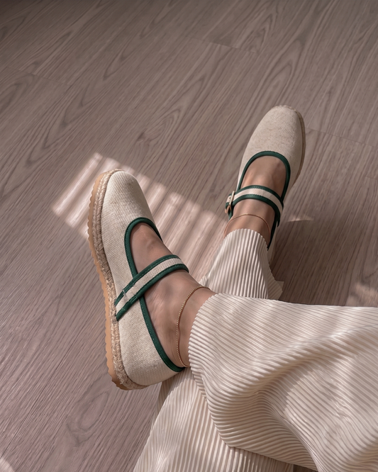 5079R Casual Sintético Arpillera Natural/Verde