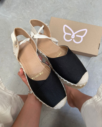 10010 Casual Textil Curri Negro/Arpillera Natural