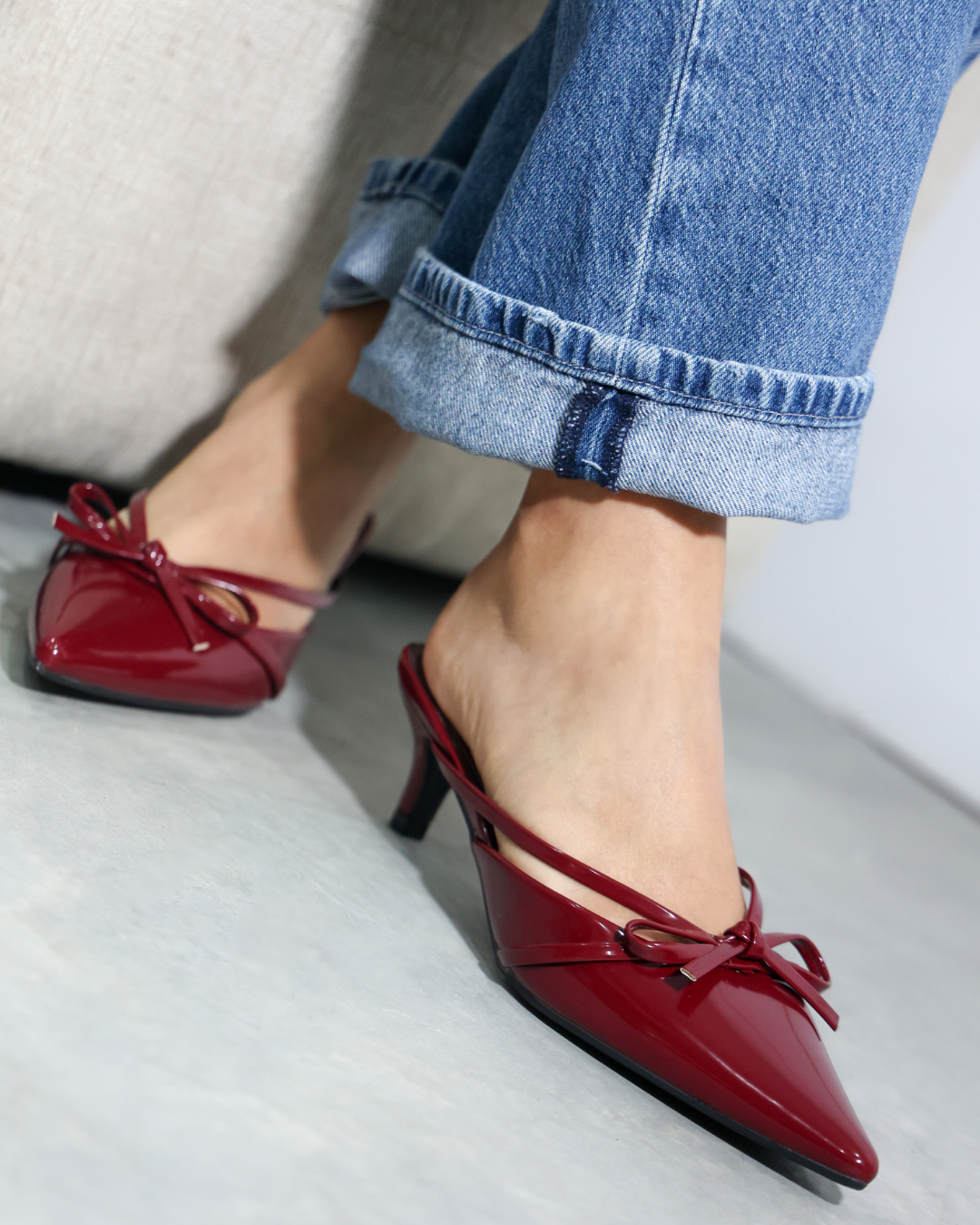 282AR Zapatilla Sintético Charol Vino