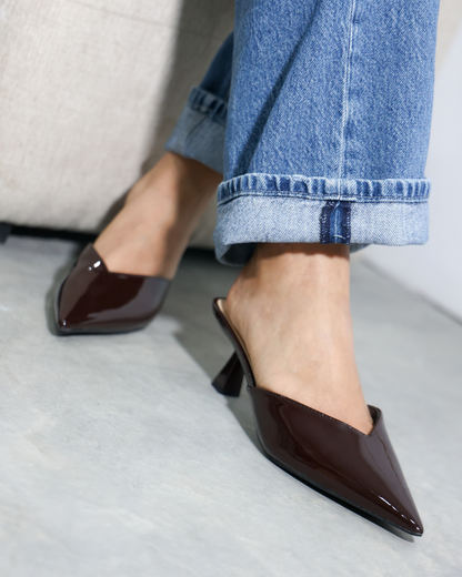 283AR Zapatilla Sintético Charol Café