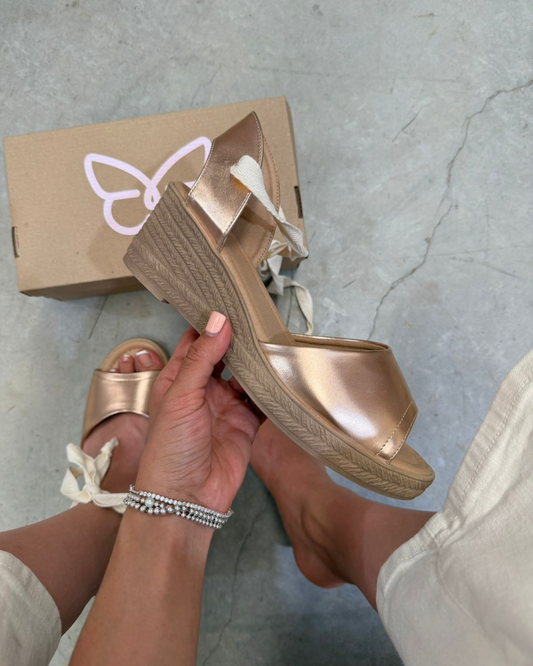 9006 Sandalia Sintético Napa Zoe Oro Rosado