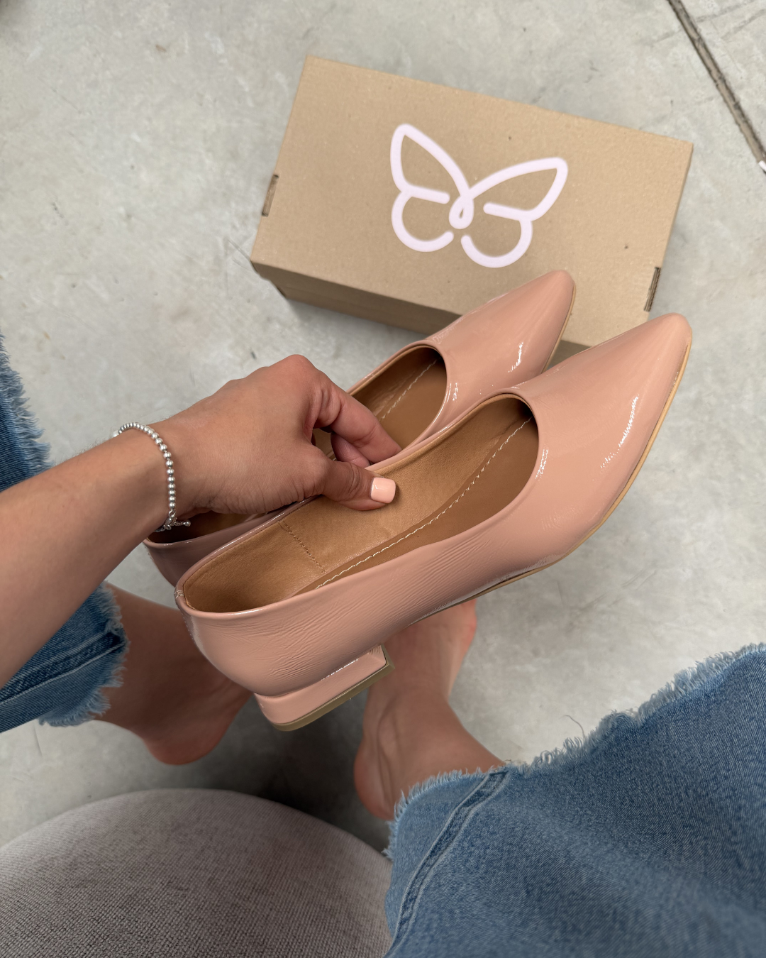1500R Zapatilla Sintético Charol Ruga Nutty