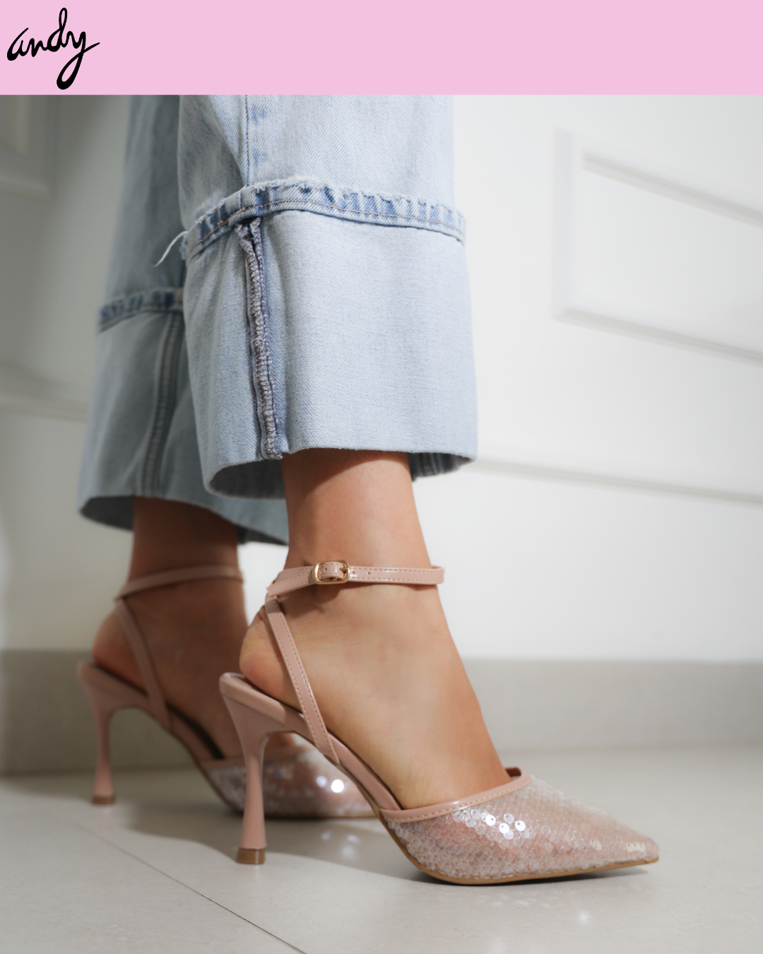 289AR Zapatilla Sintético Lentejuela Maquillaje