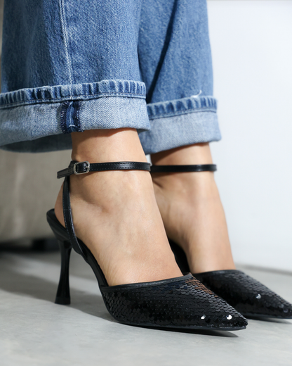 289AR Zapatilla Sintético Lentejuela Negro