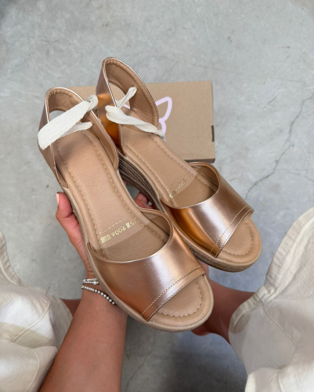 9006 Sandalia Sintético Napa Zoe Oro Rosado