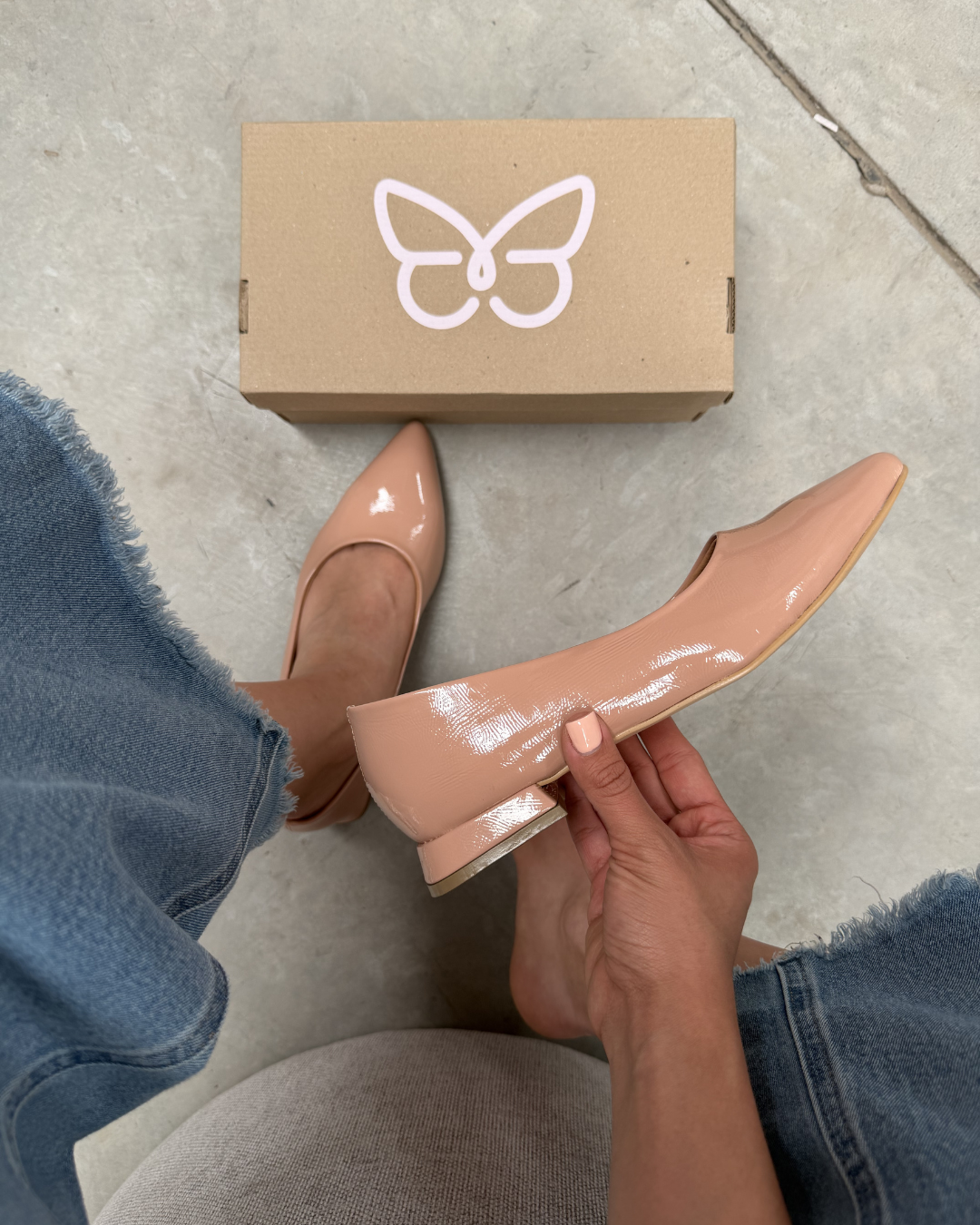 1500R Zapatilla Sintético Charol Ruga Nutty