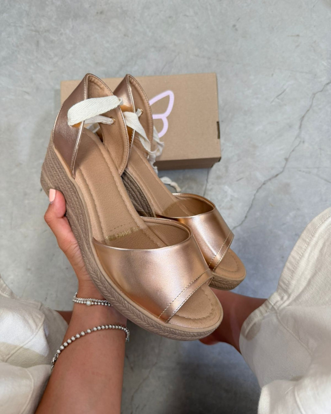 9006 Sandalia Sintético Napa Zoe Oro Rosado