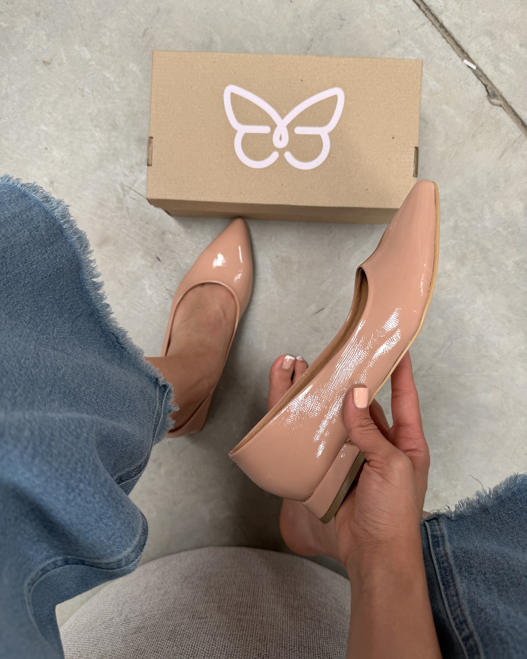1500R Zapatilla Sintético Charol Ruga Nutty