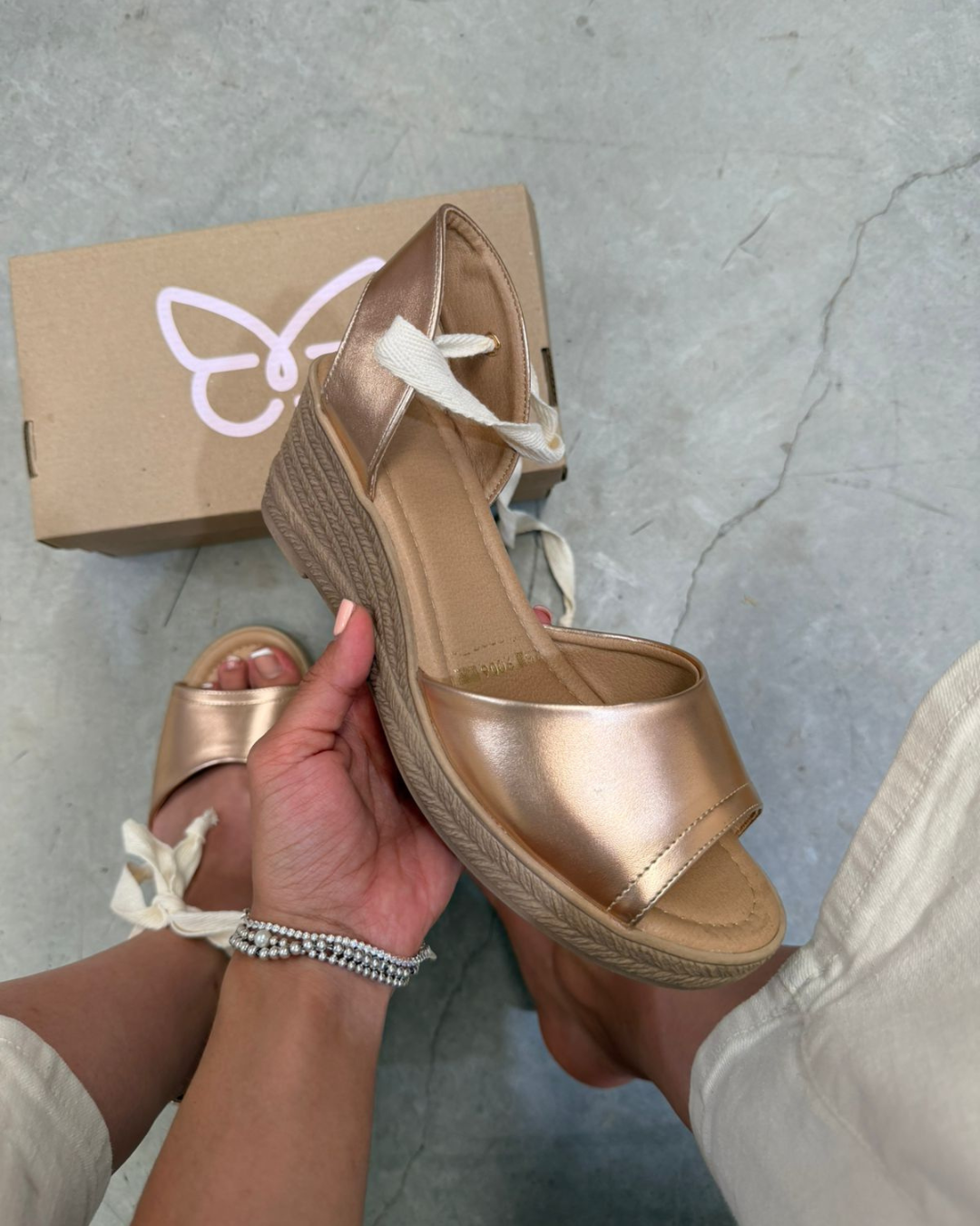 9006 Sandalia Sintético Napa Zoe Oro Rosado