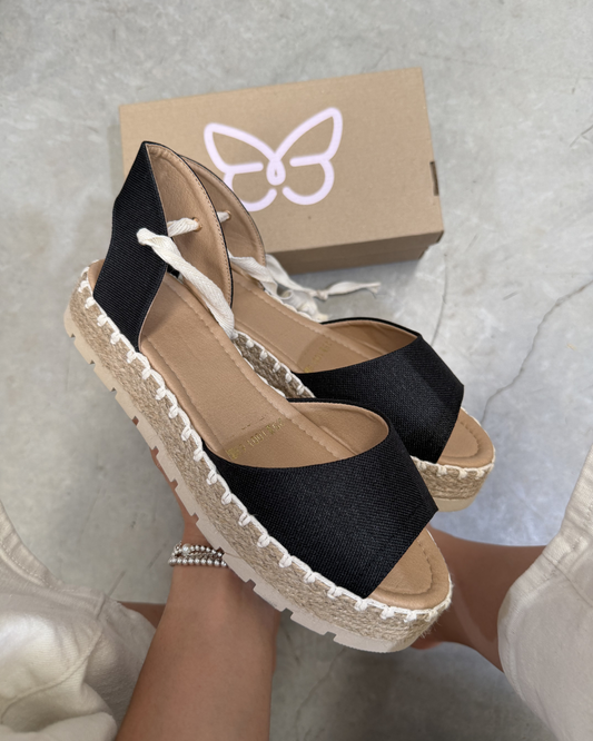 10016 Sandalia Textil Curri Negro