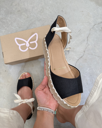 10016 Sandalia Textil Curri Negro