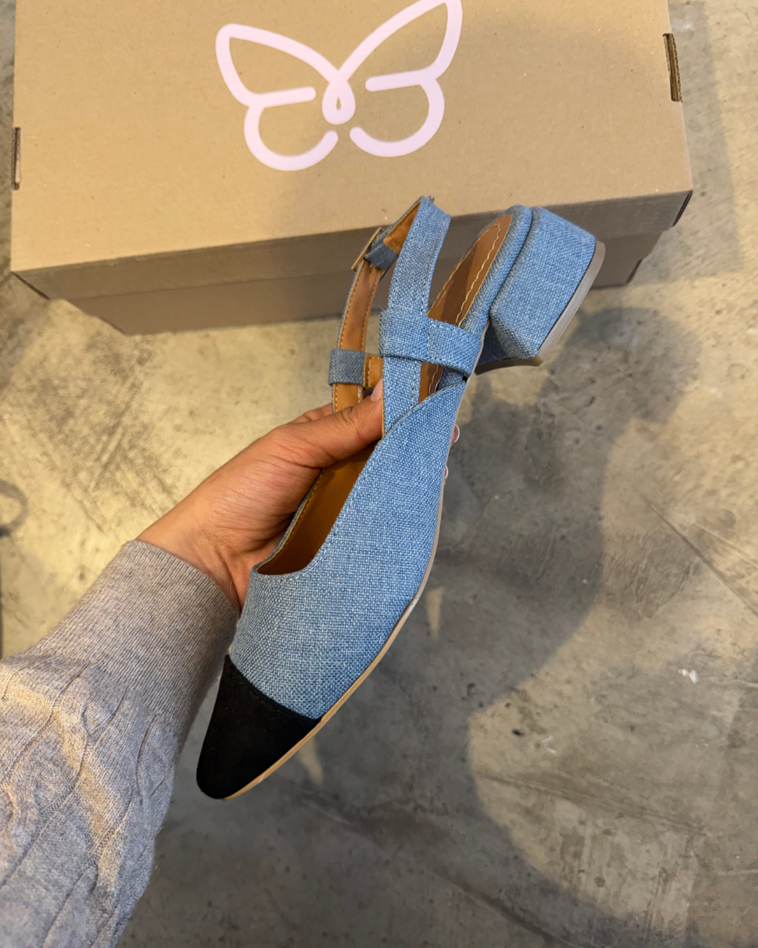 2505R Zapatilla Textil Azul/Durazno Negro