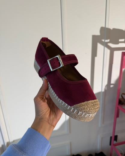 135DF Casual Sintético Terciopelo Vino