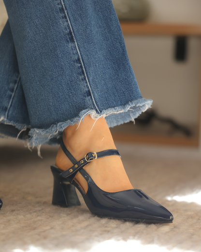 70390 Zapatilla Sintético Charol Marino