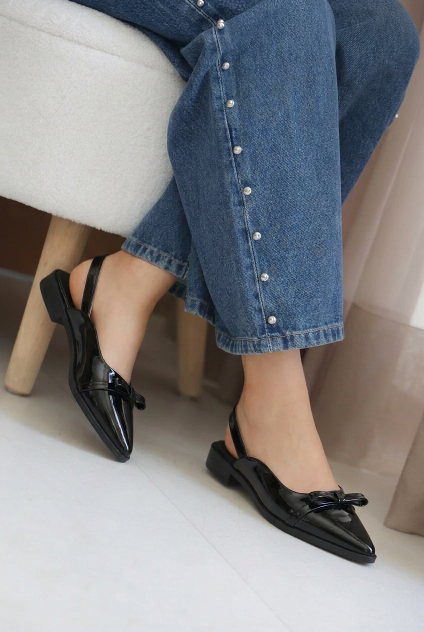 3024R Casual Sintetico Charol Negro