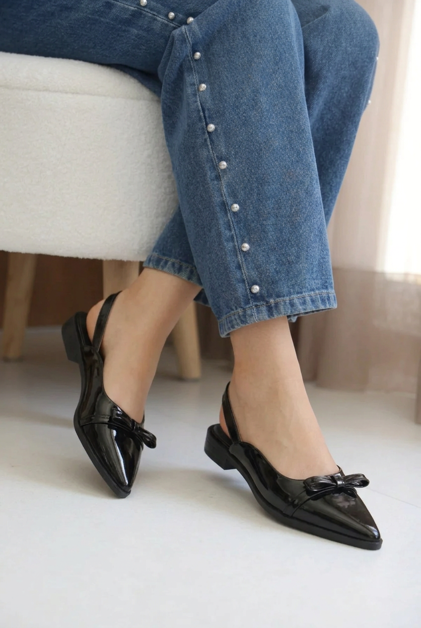 3024R Casual Sintetico Charol Negro