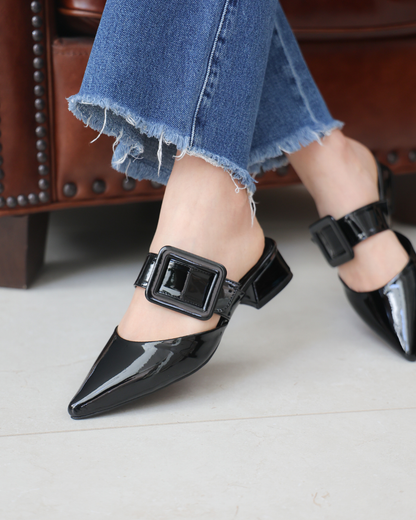 30030 Zapatilla Sintético Charol Negro