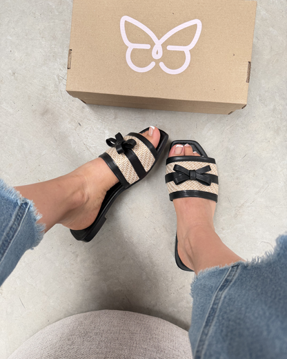 356IV Sandalia Sintético Yute Natural/Nairobi Negro