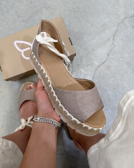 10016 Sandalia Textil Curri Crudo