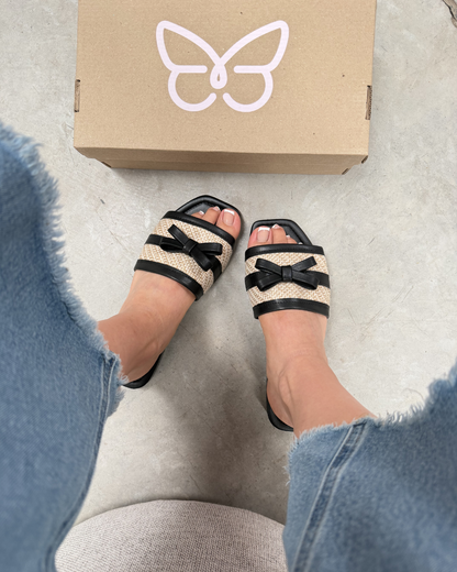 356IV Sandalia Sintético Yute Natural/Nairobi Negro
