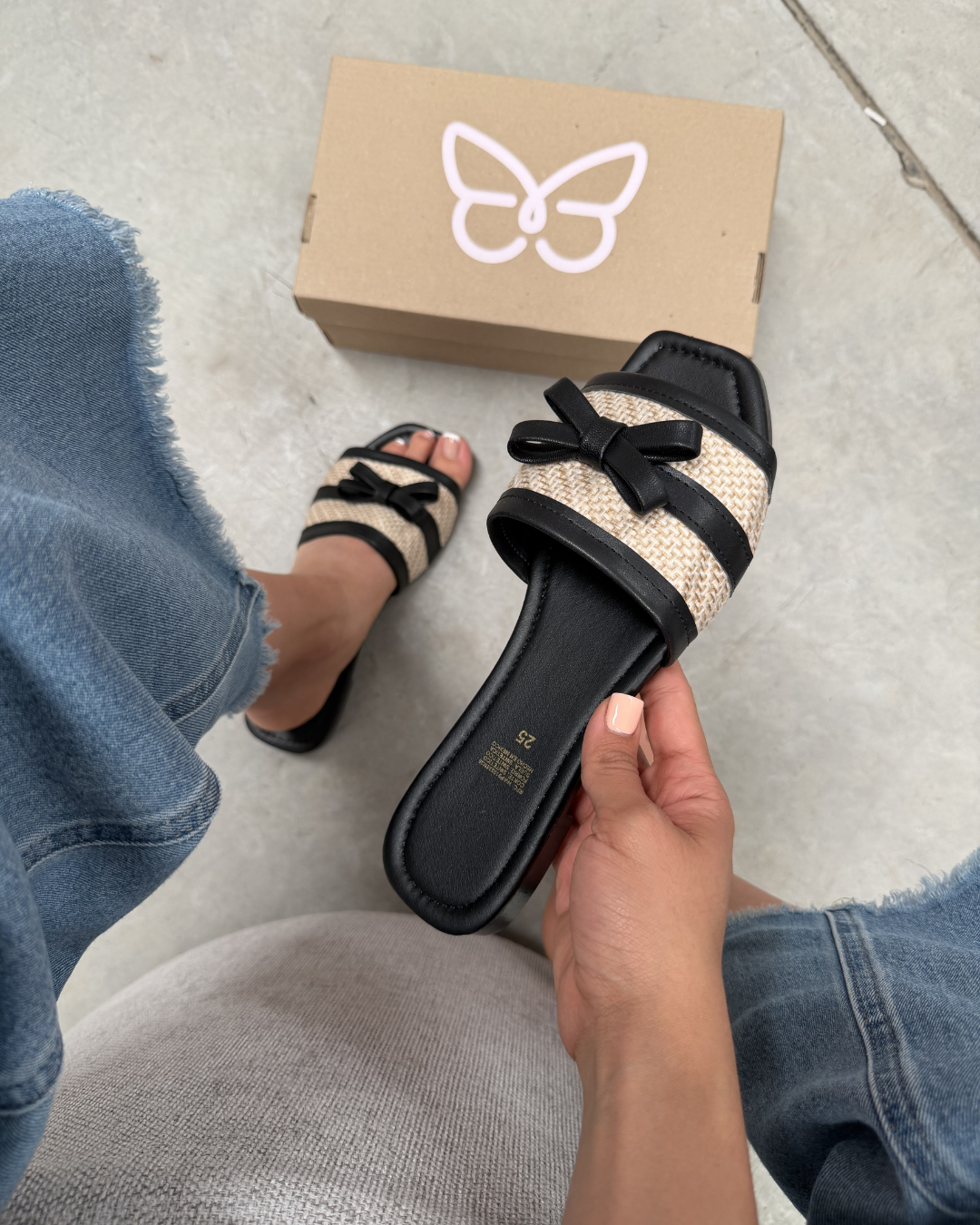 356IV Sandalia Sintético Yute Natural/Nairobi Negro