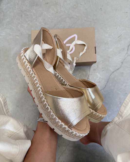 10016 Sandalia Sintético Napa Zoe Oro Inglés