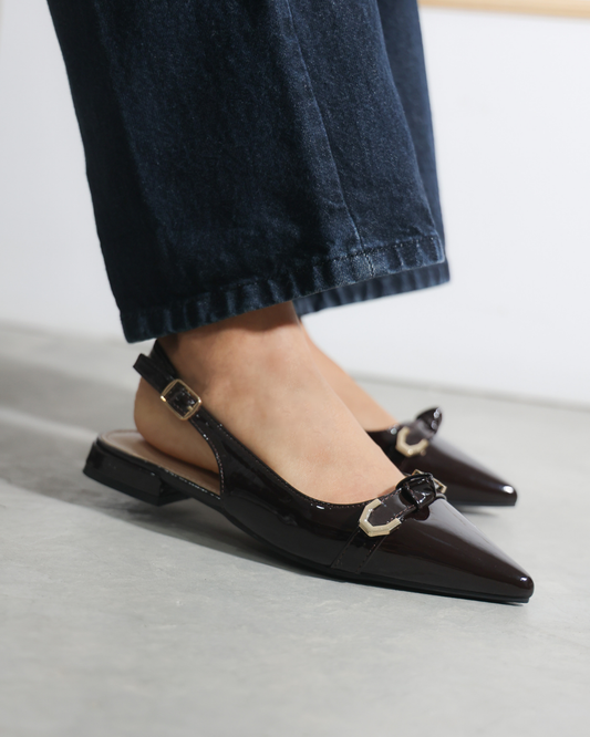 267AR Zapatilla Sintético Charol Café