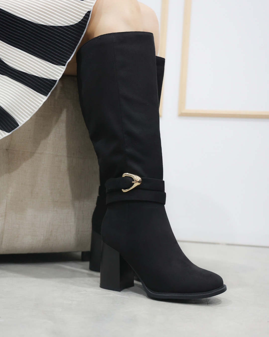 337AR Bota Sintético Durazno Negro