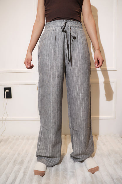 1873 pantalon con rayas gris tela fresca
